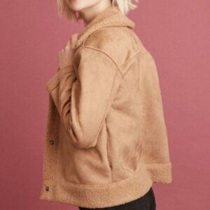 Marine Layer Womens Faux Suede Jacket w Sherpa Fleece size Small